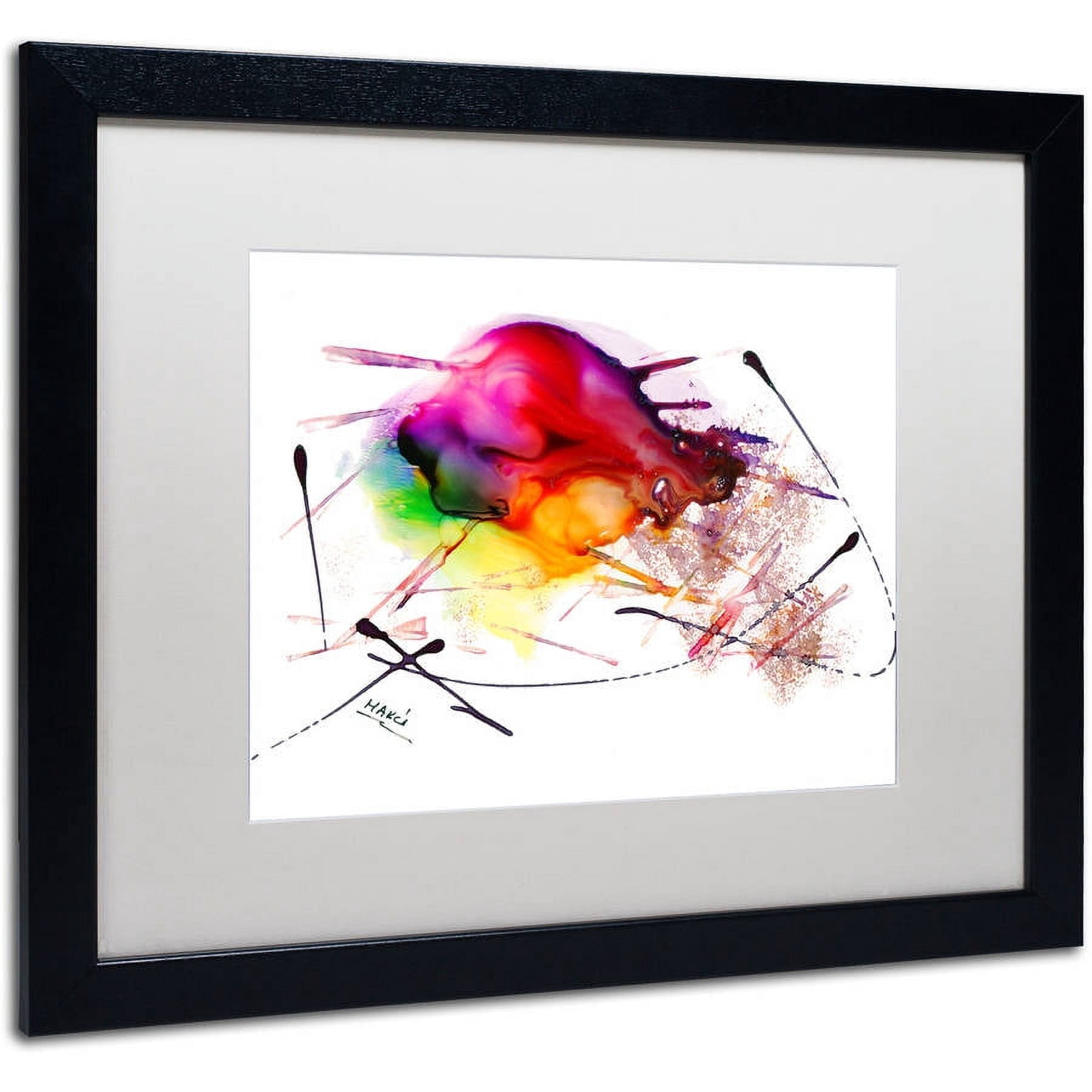 Trademark Fine Art "Abstract 02" Canvas Art by Mako, White Matte, Black Frame