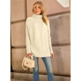 thumbnail image 5 of Women'S Oversized Loose Sweater Autumn Batwing Sleeve Ribbed Tunic Sweater Apricot XXL, 5 of 9