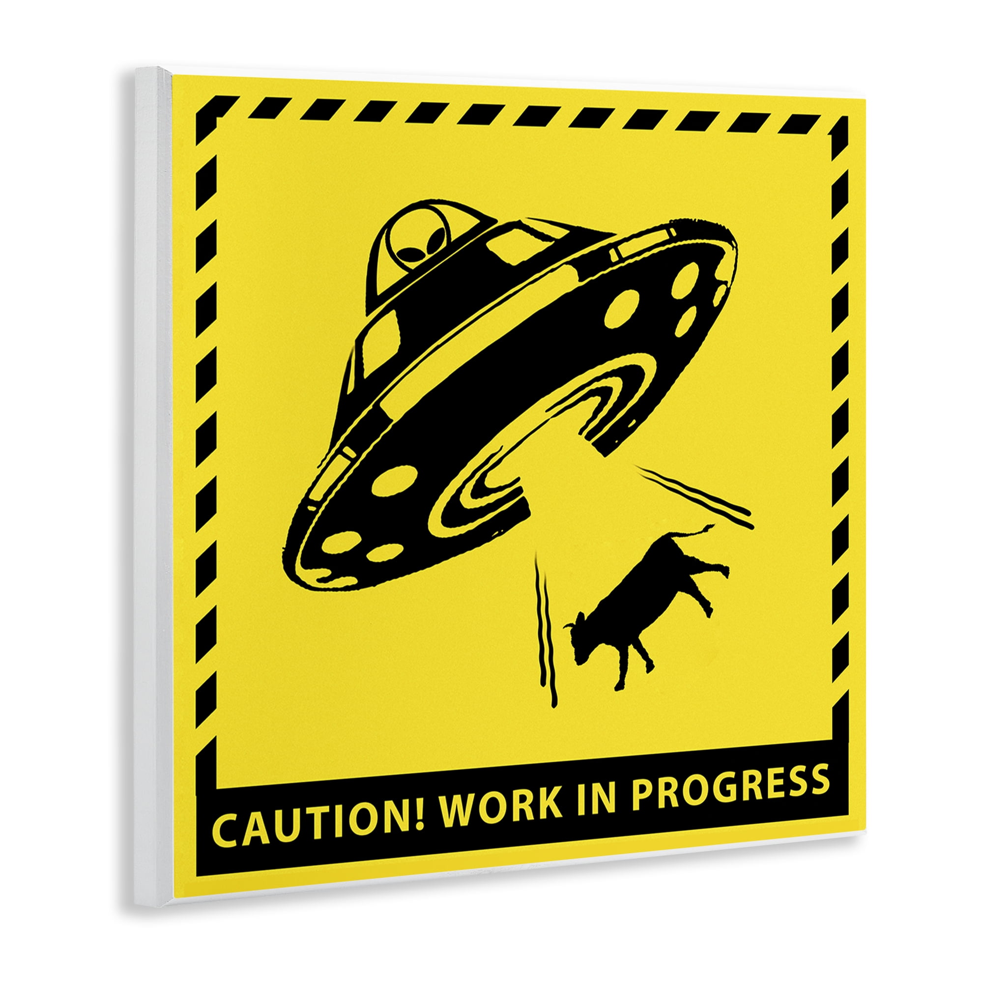 Stupell Industries Work In Progress UFO Novelty & Humor Painting Unframed Art Print Wall Art, 12 x 12