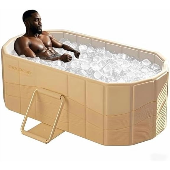 59” XXL Oval Cold Plunge tub for Athletes, Portable Ice Bath Tub, Extra Large Full-Body Ice Bath Tub for Recovery, Home & Outdoor Use – Beige$$Tools & Hardware Other