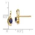 thumbnail image 3 of 14K Yellow Gold Earring Birthstone (09) September Women'S Sapphire Oval Blue Diamond Round 14 mm 5, 3 of 3