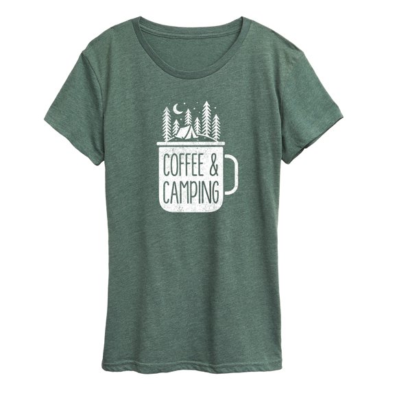 Instant Message - Coffee And Camping Short Sleeve Graphic T-Shirt