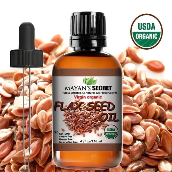 Mayan's Secret Flax Seed Oil 4 oz for Skin, Hair & Body Care