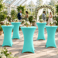 Cocktail Table Covers-spandex Round High Top Cloths Party Aqua Blue ...