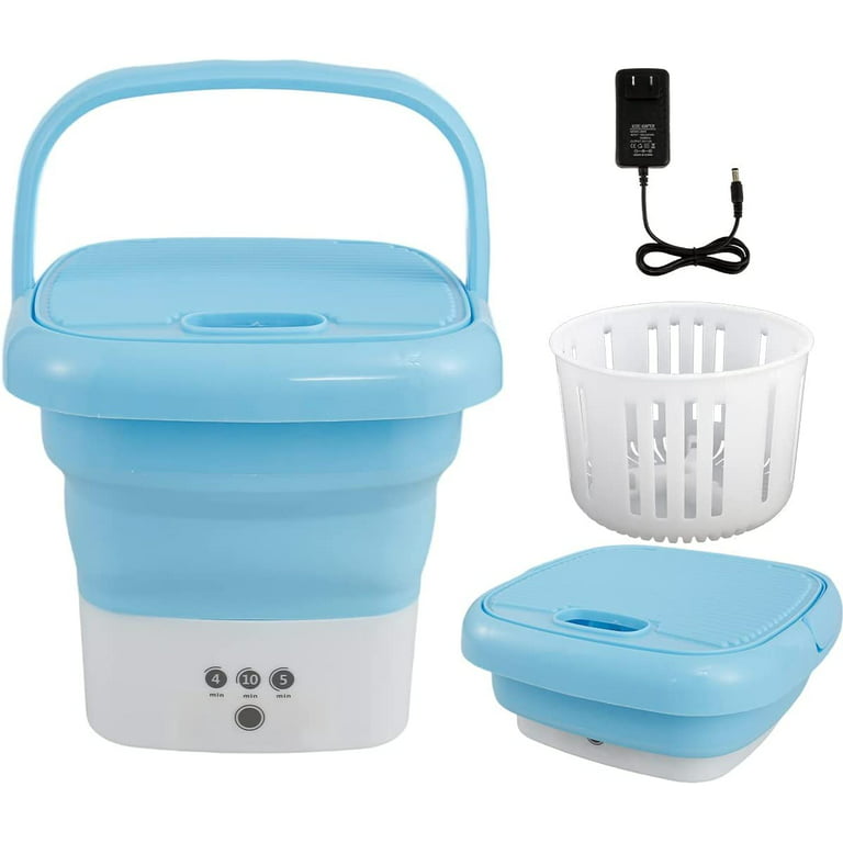 Reiko Semi-Automatic Folding Mini Portable Washing Machine, Portable Mini Turbo in Blue
