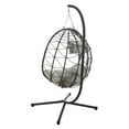thumbnail image 5 of Egg Chair With Stand Indoor Outdoor Swing Chair Patio Wicker Hanging Egg Chair Hanging Basket Chair With Stand For Bedroom Living Room Balcony,Gray-B, 5 of 16