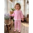 thumbnail image 4 of Cjfdfy Toddler Baby Girl Plaid Fall Outfits Lace Trim Long Sleeve Button Plaid Tops Elastic Pants Sets Soft Double Gauze Outfit Little Baby Gingham Fall Winter Outfit 0-3Y, 4 of 9