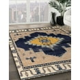 thumbnail image 3 of Ahgly Company Machine Washable Indoor Round Abstract Brown Sugar Brown Area Rugs, 6' Round, 3 of 7