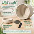 14 Inch Speckled Oat Ceramic Plant Pot with Saucer, Indoor Outdoor ...