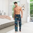 thumbnail image 2 of Men's Pajama Pants with Pockets Sleepwear Lounge Pants Stretch Casual Cartoon Car Dark, 2 of 6