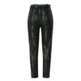 thumbnail image 5 of Pantalones senderismo Mujer Gibobby bombachos elásticos de cintura alta informales brillantes con lentejuelas negro L, 5 of 5
