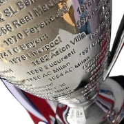 77cm/30inch 2024 European PSG Champions Soccer Trophy Awards Cup Football Cup Fans Souvenir with Keychain Engraving Champion Team Name),Silver,European League Champion