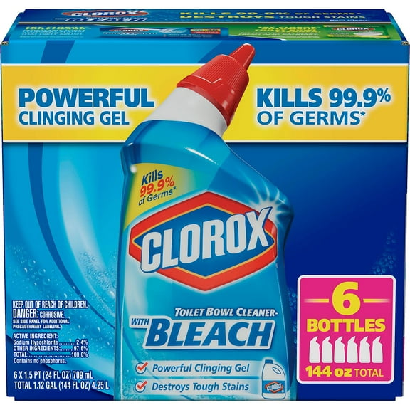 Clorox Toilet Bowl Cleaner with Bleach, Rain Clean (24 oz., 6 pk.)