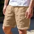thumbnail image 2 of DDAPJ pyju Summer Shorts for Men Drawstring Cotton Beach Shorts Baggy Comfy Lounge Shorts with Pockets Yellow XXL, 2 of 7
