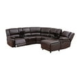 thumbnail image 4 of MAYEERTY 5-Seater Recliner Sofa Set - Faux Leather with Storage & Push-Back Chaise for Family Living Room & Home Theater, 4 of 12
