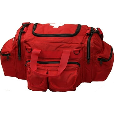 Red EMT EMS White Cross AMBU or Lifeguard Starter Beginners Trauma Field Medics Carry & Shoulder Bag   Streamer