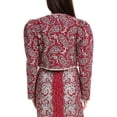 thumbnail image 2 of SEA NY womens  Theodora Paisley Quilted Cropped Jacket, L, Red, 2 of 3
