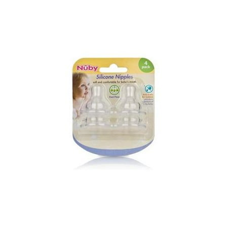 UPC 048526000074 product image for Baby Feeding - Nuby - Pack-of-4 Medium Flow Clear Silicone Nipple 007C | upcitemdb.com
