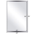 thumbnail image 2 of Costway 24" x 36" Large Rectangular Wall Mirror Stainless Steel Frame Floating Glass, 2 of 10