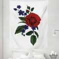 thumbnail image 1 of Rose Tapestry, Rosebud with Little Blossoms Leaves Love and Passion Theme, Fabric Wall Hanging Decor for Bedroom Living Room Dorm, 5 Sizes, Hunter Green Violet Blue, by Ambesonne, 1 of 1