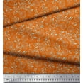 thumbnail image 3 of Soimoi Orange Georgette Viscose Fabric Artistic Leaf & Floral Printed Fabric 1 Yard 42 Inch Wide, 3 of 3