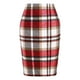 thumbnail image 1 of Faldas a cuadros Prolriy para mujer, faldas a cuadros lápiz para mujer, otoño invierno, cintura alta, ajustadas, hasta la rodilla, falda midi de lana con abertura, faldas de mujer rojas S, 1 of 7