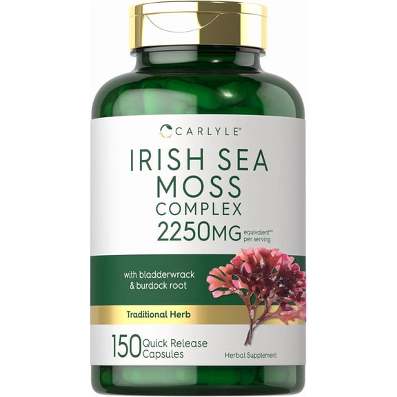 Irish Sea Moss 2250mg | 150 Capsules | Complex Formula | by Carlyle
