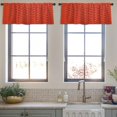 thumbnail image 4 of LALILO Kitchen Curtain Valance Oil Canvas Colorful Peacock Rod Pocket Window Curtain 52"x 18" Set of 2, 4 of 7