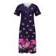 thumbnail image 4 of Puntoco Vestido De Manga Corta Con Cuello En V, Vestido Estampado Con Cuello En V Y Botones De Manga Corta Con Bolsillo Para Mujer Rojo Rosa (31413) Xxl, 4 of 5