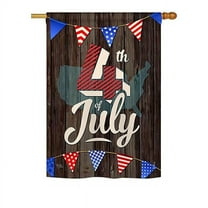 Breeze Decor H111081-BO 4th of July Americana Fourth Impressions Decorative Vertical 28" x 40" Double Sided House Flag