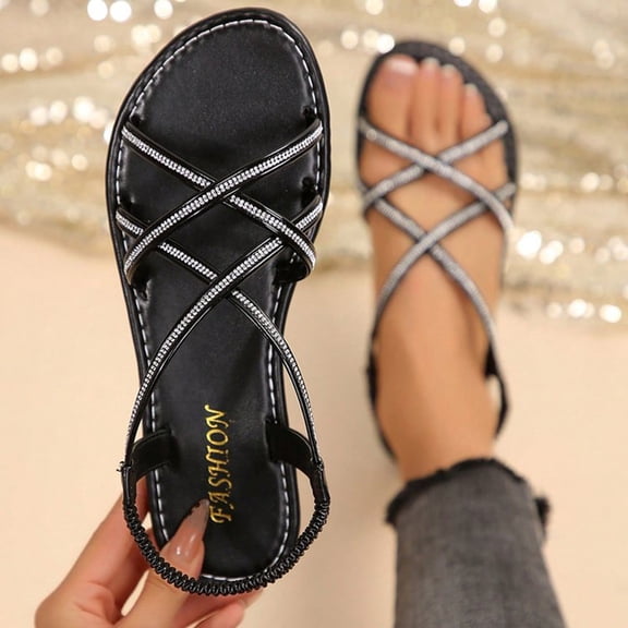 Xdegoge Womens Gladiator Sandals Flat Strappy Open Toe Ankle Buckle Minimalist Dressy Casual Summer Vacation Beach Everyday Comfortable Walking Shoes