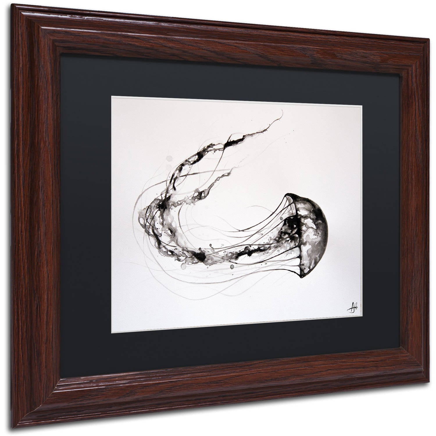 Trademark Fine Art 'That's No Moon' Canvas Art by Marc Allante, Black Matte, Wood Frame