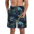 thumbnail image 2 of Uemuo Cartoon Dinosaur Pattern Men's Swim Trunks Hawaiian Beach Bathing Suit Swimsuits Beach Quick-Dry Shorts with Pockets-, 2 of 9