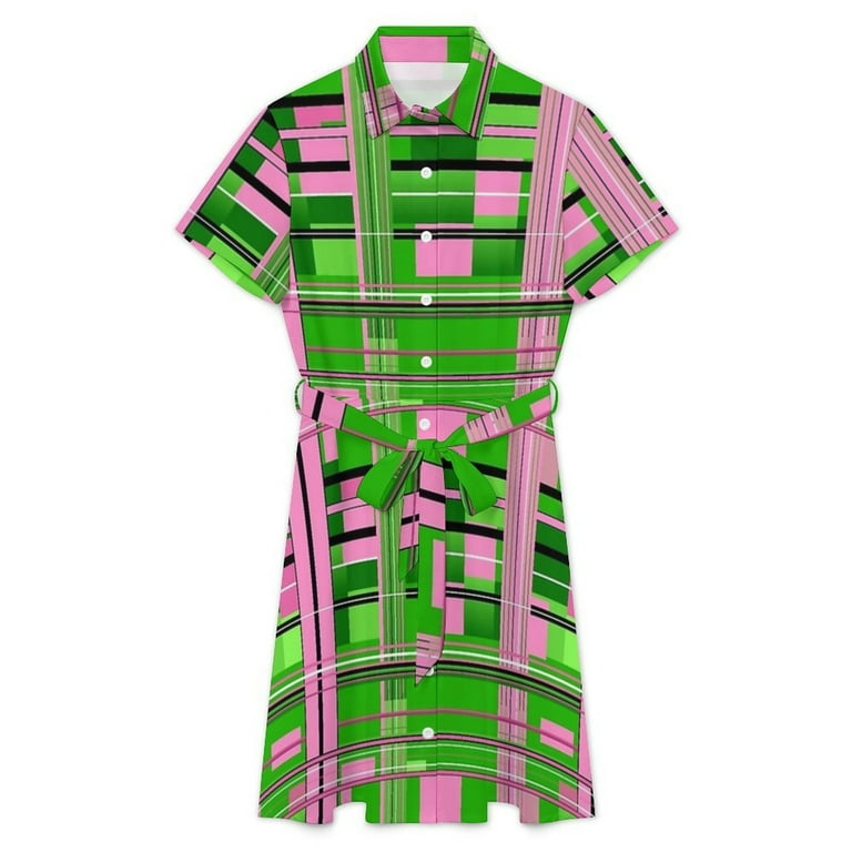 Plaid Pink & Green Womens Shirt Dresses Women'S Short Sleeve Dress Turn-Down Collar Dress A Line Casuall Dress Oversize(XS-6XL) - Walmart.com Plaid Pink & Green Womens Shirt Dresses Women'S Short Sleeve Dress Turn-Down Collar Dress A Line Casuall Dress Oversize(XS-6XL) - Walmart.com