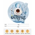 thumbnail image 6 of 15 Inch Round Placemats Set of 6, Navy Blue Octopus Non Slip Heat Insulation PP Table Mats, Coastal Bubbles Ocean Waves Washable Place Mats for Kitchen Dining Party Table Decor, 6 of 7