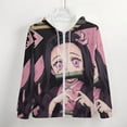 thumbnail image 4 of Kamado Nezuko Zip Up Hoodies Unisex Realistic 3D Print Sweatshirt Long Sleeve Hooded Jacket Coat M, 4 of 8