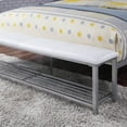 thumbnail image 5 of Sexton Metal Platform Bed with Bench, Queen, White and Silver, 5 of 6