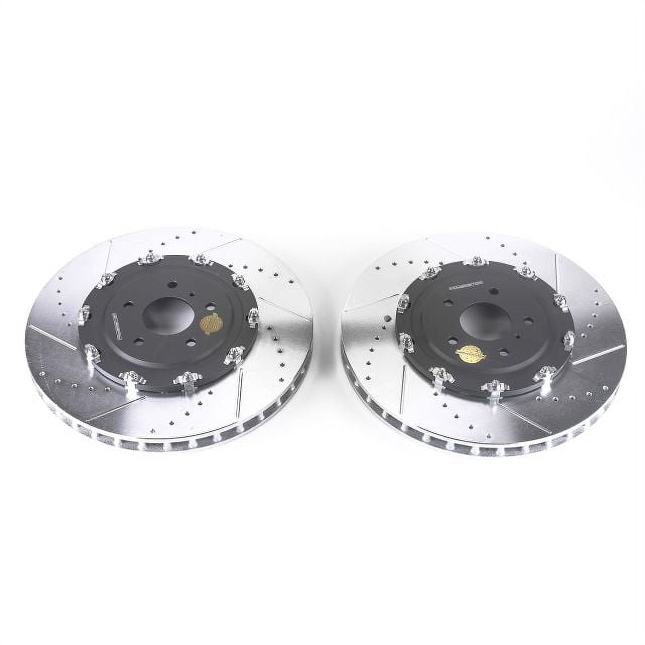 Power Stop Front Pair of Drilled and Slotted Brake Rotors JBR1581XPR Fits 2009 Nissan GT-R