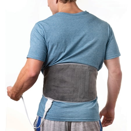 Pure Enrichment PureRelief Lumbar & Abdominal Heating Pad - 4 Heat Settings, Adjustable Belt, Hot/Cold Gel Pack, and Storage Bag - Ideal for Back Pain