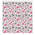 thumbnail image 3 of Ambesonne Feminine Shower Curtain, Lipstick Purse Powder Dots, 69"Wx70"L, Purpleblue Pink, 3 of 5