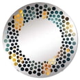 thumbnail image 2 of Designart "Fusion of Yellow and Teal Abstract Geometrics II" Geometric Polka Dot Round Wall Mirror - Oval Printed Decorative Mirror - Multiple Color Options, 2 of 5