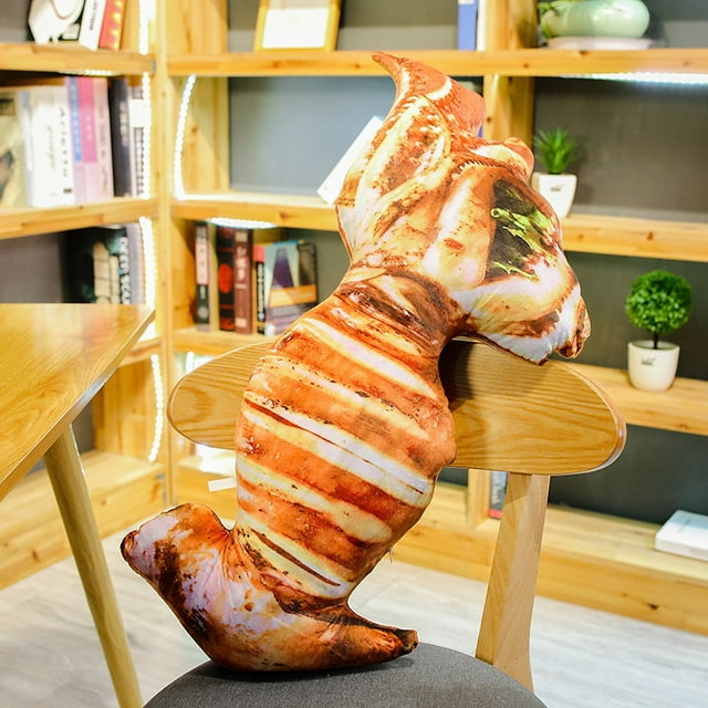 3D Simulation Snack Shape Plush Pillow, Soft Food Cushion Stuffed Toy for Home Decor , 60cm, Squid