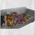 thumbnail image 6 of Modern Soft Flannel Fleece Throw Blanket, Circled Rainbow Like Colorful Lines Like Contemporary Oil Painting Style Artwork, Cozy Plush for Indoor and Outdoor Use, 60" x 80", Multicolor, by Ambesonne, 6 of 6