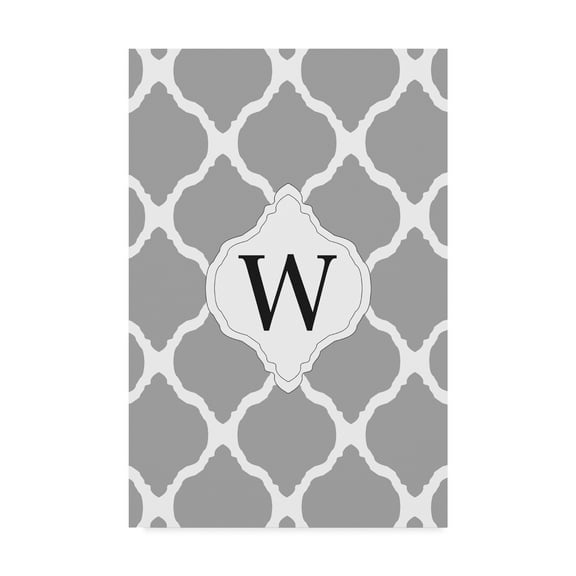 Trademark Fine Art 'W Gray Monogram' Canvas Art by Art Licensing Studio