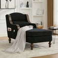thumbnail image 2 of CQSXDA Oversized Chaise Lounge Indoor Fabric Single Sofa Bed Wide Seat Upholstered Lazy Sleeper Chair Set，Black, 2 of 14