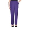 Alfred Dunner Womens Petite Classic Signature Fit Textured Trousers With All-Around Elastic Waistband