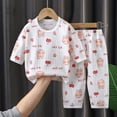 thumbnail image 2 of mgoYE Girl Pjs Boy Outfit Fall Outfits Contrast Color Sweatshirts and Pants Fall Winter Set 2PC(Red,2-3 Years), 2 of 3