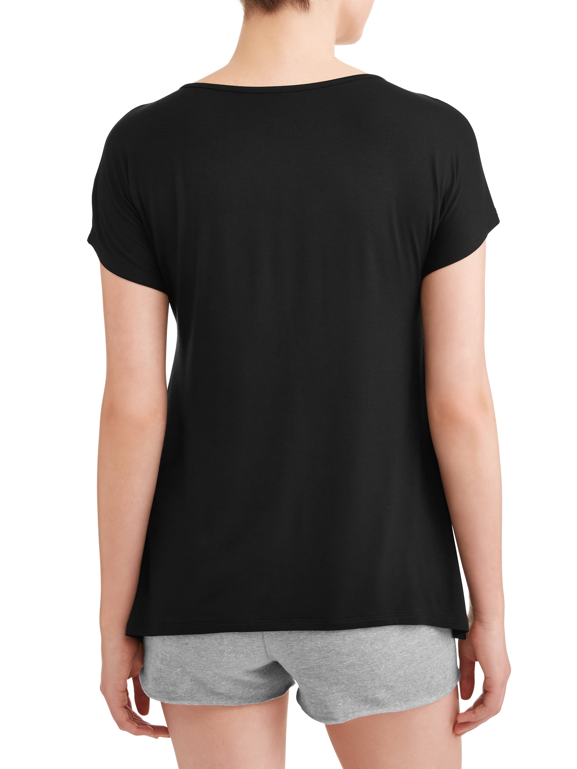 Secret Treasures Black Soot Dolman Sleeve Sleep Top Tee