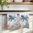 thumbnail image 7 of Octopus Coastal Kitchen Towels Set of 3, Summer Beach Blue Ombre Coral Starfish Absorbent Dish Towels for Kitchen, Microfiber Hand Towel, Quick Drying Tea Towel for Cleaning Decorative Dishcloths, 7 of 7