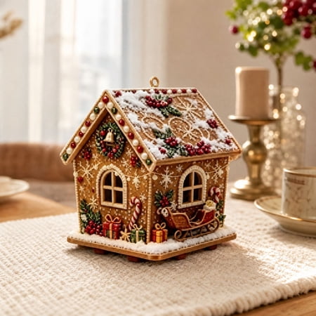 Christmas House Shaped DIY Hanging Ornament Holiday Hanging Decor for Tree Wreath Mantel Window Wall Door Gift Wrap Party Favors and Festive Home Party Decor B